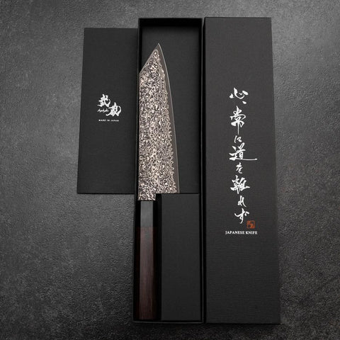 Bunka VG-10 Damas Noir Manche en Bois de Rose 180mm-[Musashi]-[Couteaux de cuisine japonais]