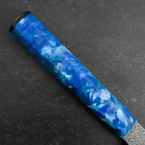 Bunka VG-10 Damascus Ocean Blue Handle 180mm-[Musashi]-[Japanese-Kitchen-Knives]