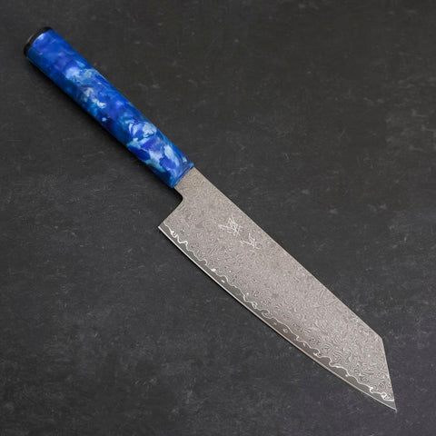 Bunka VG-10 Damascus Ocean Blue Handle 180mm-[Musashi]-[Japanese-Kitchen-Knives]