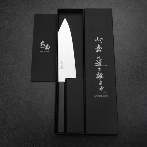 Bunka VG-10 Miroir Damas Manche en Ébène 180mm-[Musashi]-[Couteaux de cuisine japonais]