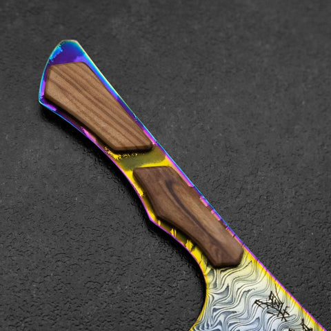 Bunka VG-10 Miroir Damas Manche en Olivier 180mm - Arc-en-Ciel-[Musashi]-[Couteaux de cuisine japonais]