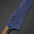 Bunka VG-10 Miroir Damas Manche en Olivier 180mm - Bleu-[Musashi]-[Couteaux de cuisine japonais]