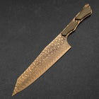 Bunka VG-10 Miroir Damas Manche en Olivier 180mm - Marron-[Musashi]-[Couteaux de cuisine japonais]