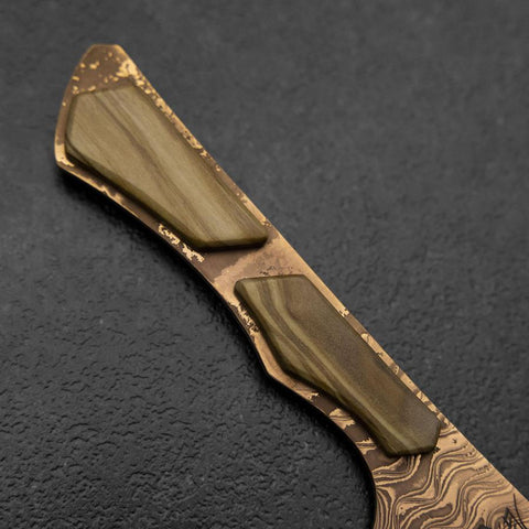 Bunka VG-10 Miroir Damas Manche en Olivier 180mm - Marron-[Musashi]-[Couteaux de cuisine japonais]