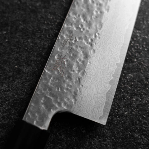 Bunka VG-10 Tsuchime Damas Manche en Buffle et Noyer 165mm-[Musashi]-[Couteaux de cuisine japonais]