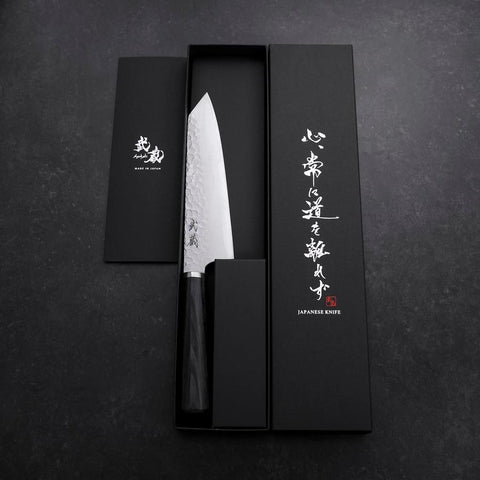 Bunka VG-10 Tsuchime Manche Oval Pourpre 165mm-[Musashi]-[Couteaux de cuisine japonais]
