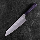 Bunka VG-10 Tsuchime Manche Oval Pourpre 180mm-[Musashi]-[Couteaux de cuisine japonais]