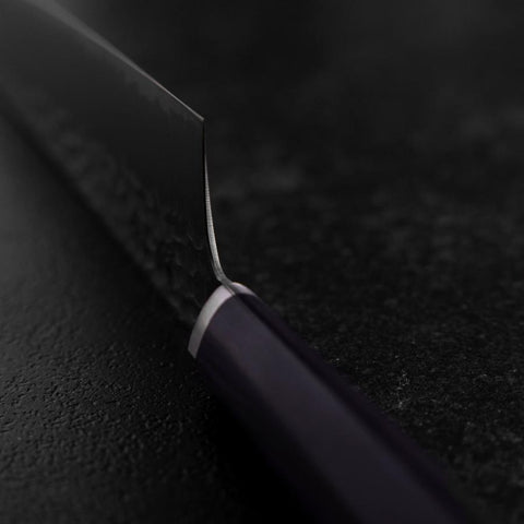 Bunka VG-10 Tsuchime Manche Oval Pourpre 180mm-[Musashi]-[Couteaux de cuisine japonais]