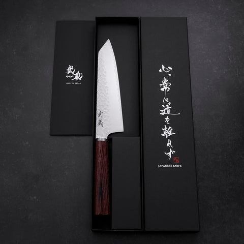 Bunka VG-10 Tsuchime Manche Oval en Acajou 165mm-[Musashi]-[Couteaux de cuisine japonais]