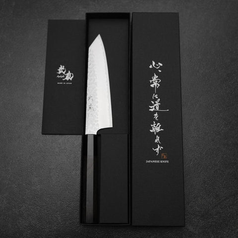 Bunka VG-10 Tsuchime Manche en Buffle et Ébène 165mm-[Musashi]-[Couteaux de cuisine japonais]
