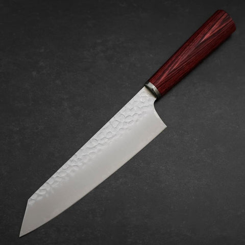 Bunka VG-10 Tsuchime Manche en Cerisier Rouge 180mm-[Musashi]-[Couteaux de cuisine japonais]