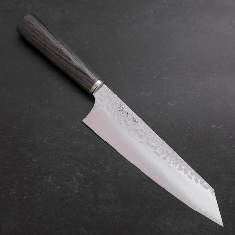 Bunka VG-10 Tsuchime Manche en cerisier anthracite 180mm-[Musashi]-[Couteaux de cuisine japonais]