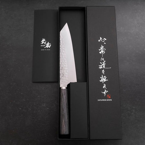 Bunka VG-10 Tsuchime Oval Charcoal Handle 165mm (6.5”)-[Musashi]-[Couteaux de cuisine japonais]