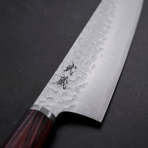 Bunka VG-10 Tsuchime Oval Manche en Acajou 180mm-[Musashi]-[Couteaux de cuisine japonais]