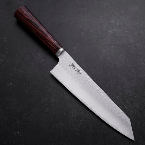 Bunka VG-10 Tsuchime Oval Manche en Acajou 180mm-[Musashi]-[Couteaux de cuisine japonais]