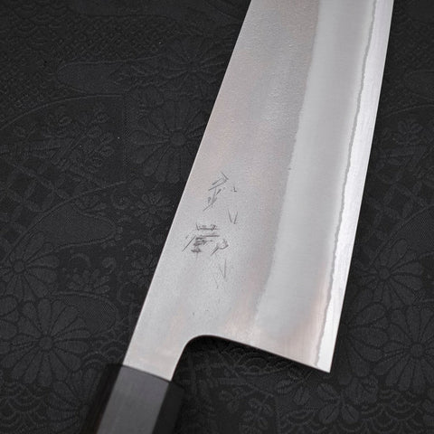 Bunka White Steel #2 Nashiji Manche en Ébène 165mm-[Musashi]-[Couteaux de cuisine japonais]