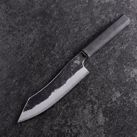 Bunka White Steel #2 Revêtement inox Kurouchi Manche Urushi Ishime Noir 180mm-[Musashi]-[Couteaux de cuisine japonais]