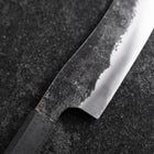 Bunka White Steel #2 Revêtement inox Kurouchi Manche Urushi Ishime Noir 180mm-[Musashi]-[Couteaux de cuisine japonais]