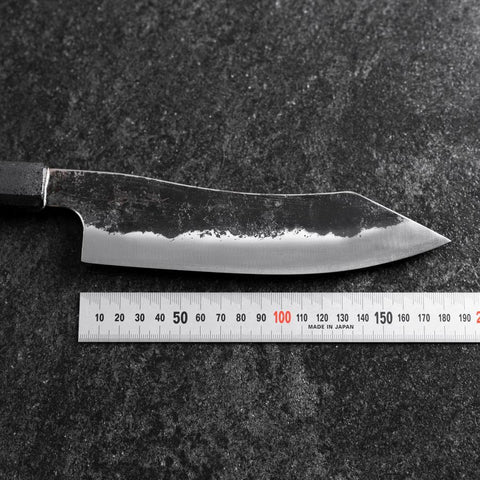 Bunka White Steel #2 Revêtement inox Kurouchi Manche Urushi Ishime Noir 180mm-[Musashi]-[Couteaux de cuisine japonais]