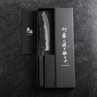 Bunka White Steel #2 Revêtement inox Kurouchi Manche Urushi Ishime Noir 180mm-[Musashi]-[Couteaux de cuisine japonais]