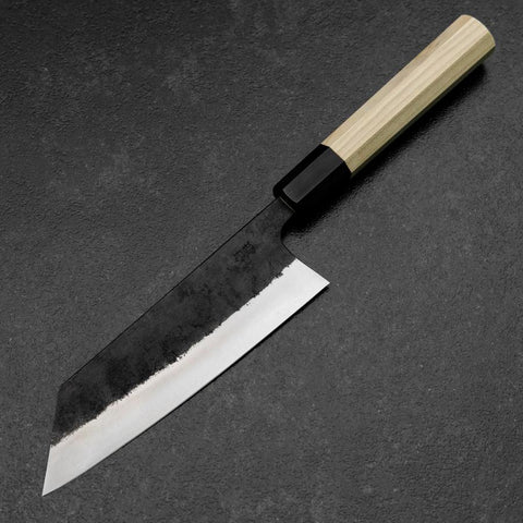 Bunka White Steel #2 Revêtement inox Kurouchi Manche en Buffle et Magnolia 170mm-[Musashi]-[Couteaux de cuisine japonais]