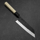 Bunka White Steel #2 Revêtement inox Kurouchi Manche en Buffle et Magnolia 170mm-[Musashi]-[Couteaux de cuisine japonais]