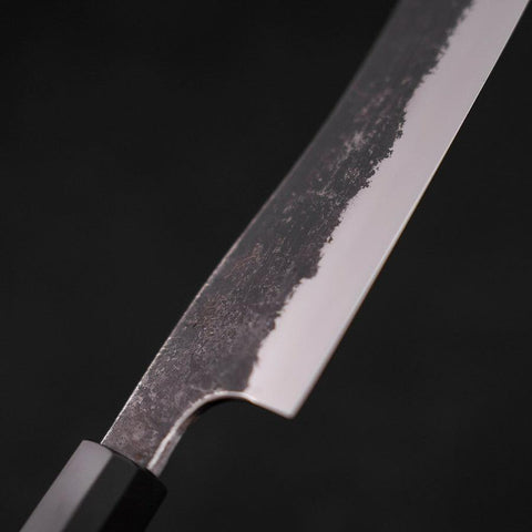 Bunka White Steel #2 Stainless Clad KurouchiManche en Buffle et Bois de Teck 180mm-[Musashi]-[Couteaux de cuisine japonais]