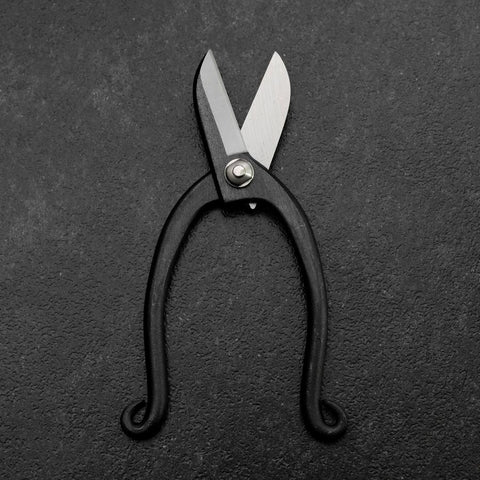 Ciseaux à Fleurs Musashi Noirs Blue Steel #2 Forgés à la Main 165mm-[Musashi]-[Couteaux de cuisine japonais]