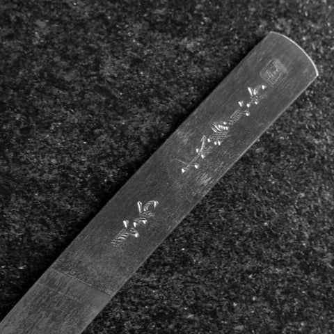 Couteau Kiridashi Blue Steel #1 Poli Manche en Acier Inoxydable 55mm avec Coffret en Bois de Paulownia-[Musashi]-[Couteaux de cuisine japonais]