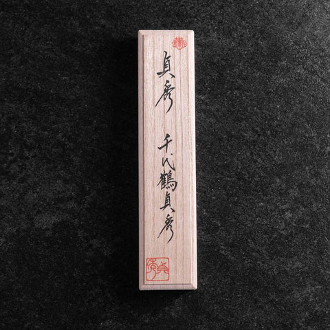 Couteau Kiridashi Blue Steel #1 Poli Manche en Acier Inoxydable 55mm avec Coffret en Bois de Paulownia-[Musashi]-[Couteaux de cuisine japonais]