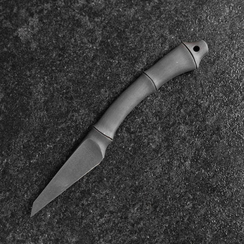 Couteau Kiridashi D2 Poli Acier Inoxydable Manche Design de Bambou 70mm avec Étui Cuir-[Musashi]-[Couteaux de cuisine japonais]