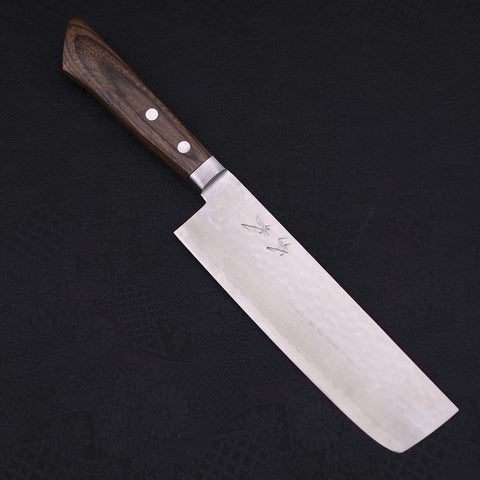 Couteau Nakiri VG-10 Tsuchime Damas Manche Marron Occidental 165mm-[Musashi]-[Couteaux de cuisine japonais]