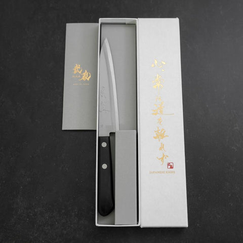 Couteau Petty AUS-8 Poli Manche Occidental Bleu 120mm-[Musashi]-[Couteaux de cuisine japonais]