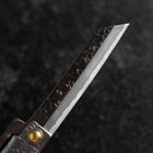 Couteau Pliant White Steel #2 75mm Carbone Tsuchime Knifegata avec Boîte en Bois de Paulownia-[Musashi]-[Couteaux de cuisine japonais]