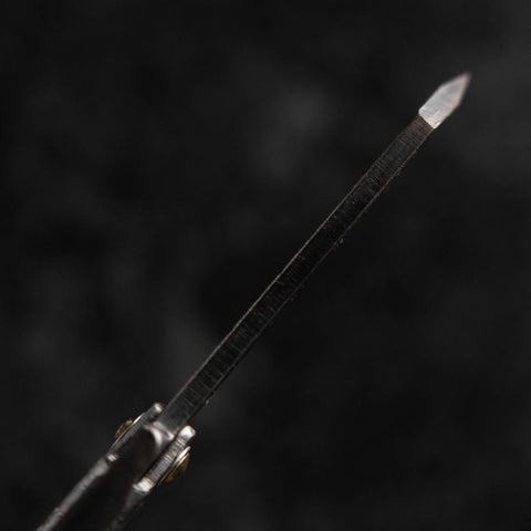 Couteau Pliant White Steel #2 75mm Carbone Tsuchime Knifegata avec Boîte en Bois de Paulownia-[Musashi]-[Couteaux de cuisine japonais]