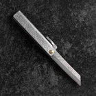 Couteau Pliant White Steel #2 75mm Carbone Tsuchime Knifegata avec Boîte en Bois de Paulownia-[Musashi]-[Couteaux de cuisine japonais]