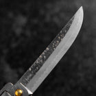 Couteau Pliant White Steel #2 90mm Carbone Tsuchime Kengata avec Boîte en Bois de Paulownia-[Musashi]-[Couteaux de cuisine japonais]