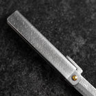 Couteau Pliant White Steel #2 90mm Carbone Tsuchime Kengata avec Boîte en Bois de Paulownia-[Musashi]-[Couteaux de cuisine japonais]