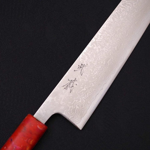 Couteau Tsushima Kiritsuke VG-10 Damas Manche Océan Rouge 210mm-[Musashi]-[Couteaux de cuisine japonais]