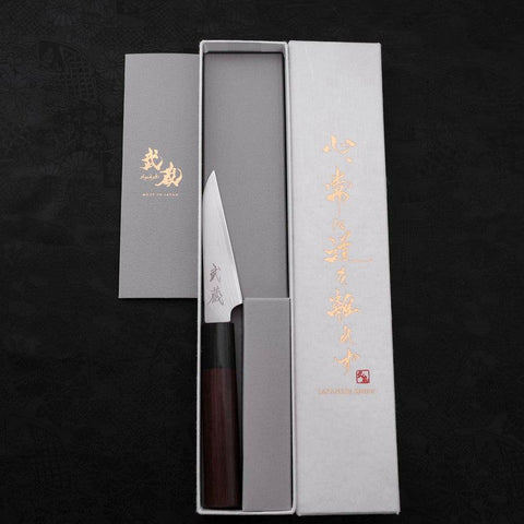 Couteau à Éplucher VG-10 Damas Manche Bois de Rose 90mm-[Musashi]-[Couteaux de cuisine japonais]