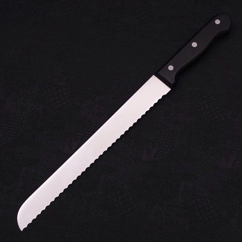 Couteau à Pain Molybdenum Poli Manche Occidental Noir 250mm-[Musashi]-[Couteaux de cuisine japonais]