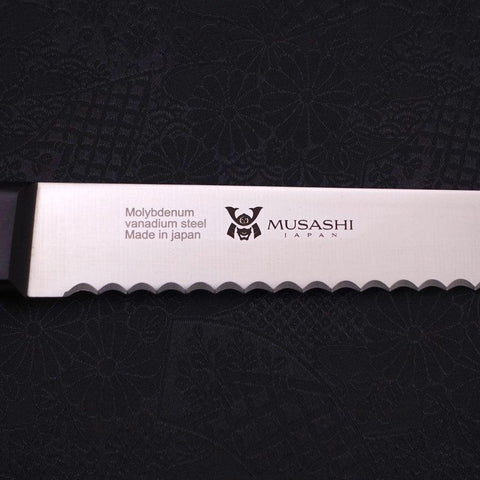 Couteau à Pain Molybdenum Poli Manche Occidental Noir 250mm-[Musashi]-[Couteaux de cuisine japonais]
