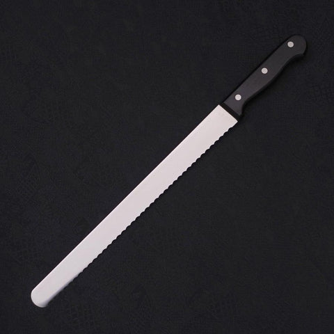 Couteau à Pain Molybdenum Poli Manche Occidental Noir 300mm-[Musashi]-[Couteaux de cuisine japonais]
