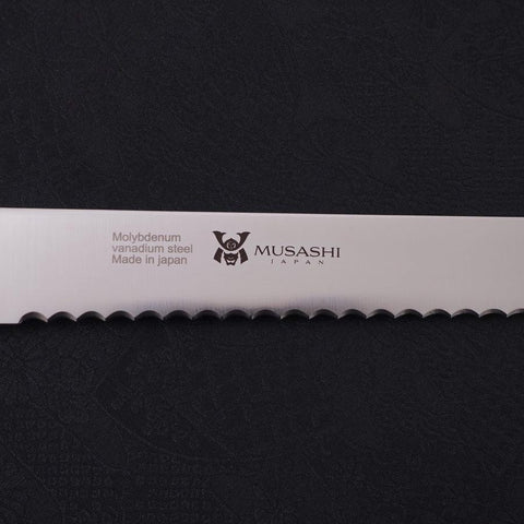 Couteau à Pain Molybdenum Poli Manche Occidental Noir 300mm-[Musashi]-[Couteaux de cuisine japonais]