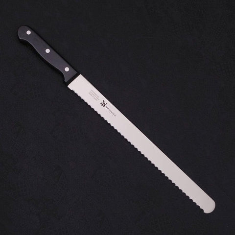Couteau à Pain Molybdenum Poli Manche Occidental Noir 300mm-[Musashi]-[Couteaux de cuisine japonais]