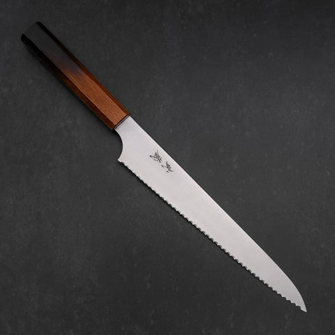 Couteau à Pain Molybdenum Poli Manche Yaki Urushi 230mm-[Musashi]-[Couteaux de cuisine japonais]