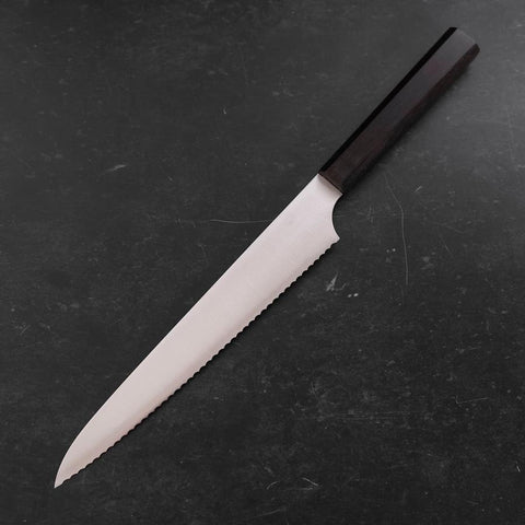 Couteau à pain Molybdenum Poli Manche en Ébène 230mm-[Musashi]-[Couteaux de cuisine japonais]
