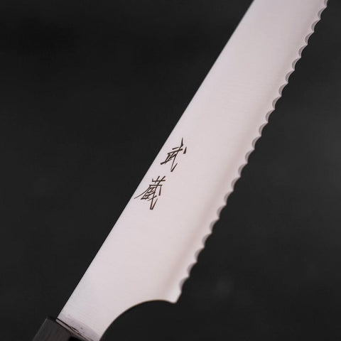 Couteau à pain Molybdenum Poli Manche en Ébène 230mm-[Musashi]-[Couteaux de cuisine japonais]