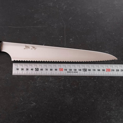 Couteau à pain Molybdenum Poli Manche en Ébène 230mm-[Musashi]-[Couteaux de cuisine japonais]