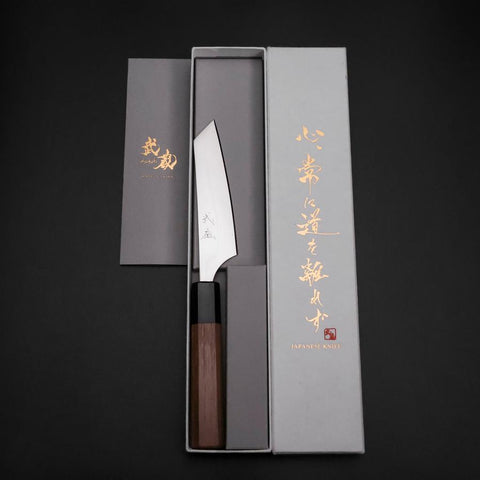 Couteau à steak AUS-8 Poli Manche en Noyer 115mm-[Musashi]-[Couteaux de cuisine japonais]